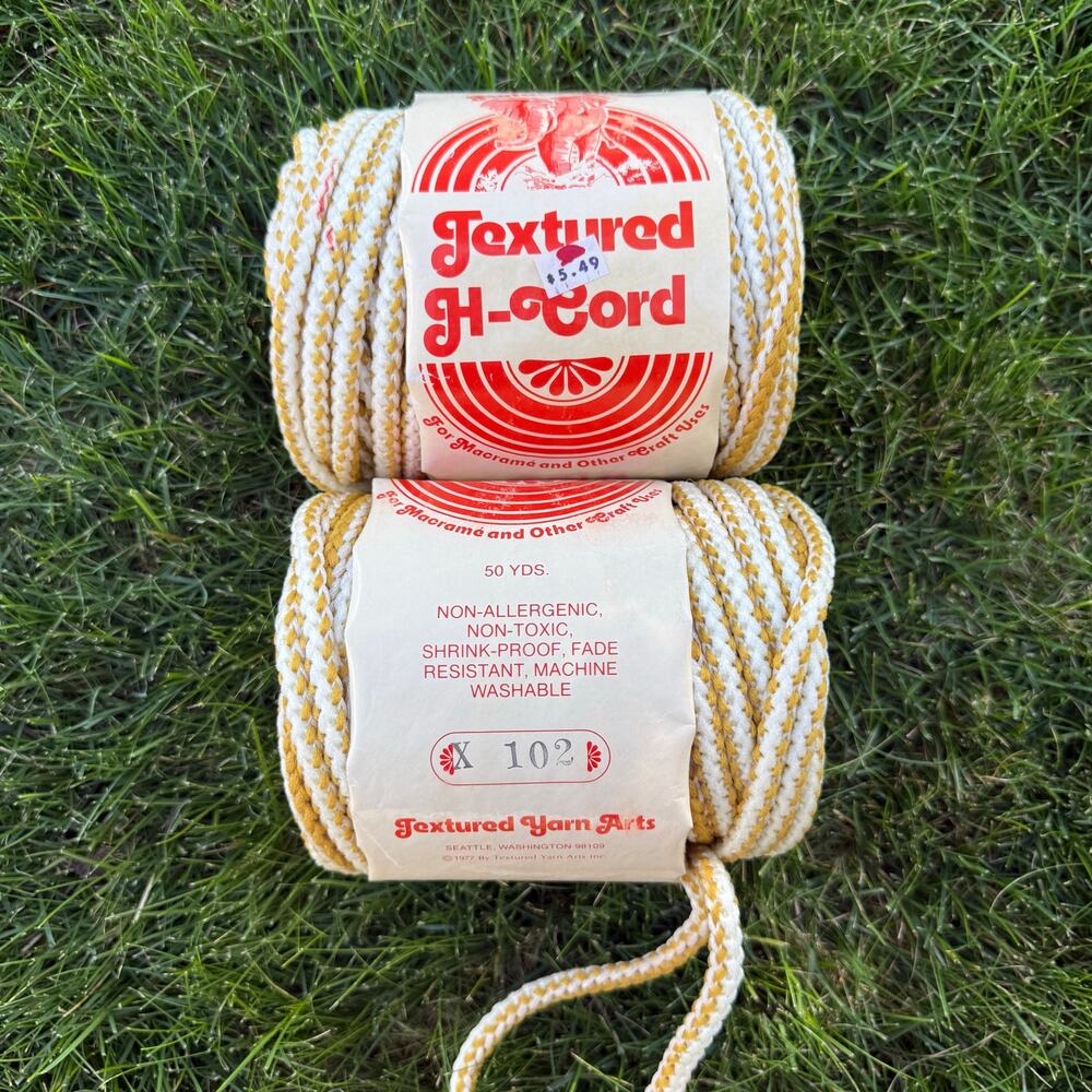 Vintage 1977 Elefant Cord 100%Textured Herculon Olefin Fiber for Macrame 50yd